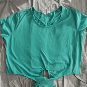 Green shirt with optional bow tie